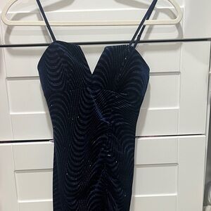 Emerald Sundae Strapless Navy Dress